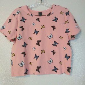 Wild Fable women's XXL Pink butterfly print top